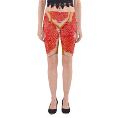 Grapefruit-fruit-background-food Yoga Cropped Leggings by Maspions