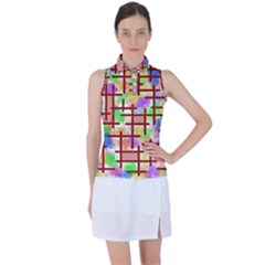 Pattern-repetition-bars-colors Women s Sleeveless Polo T-shirt by Maspions