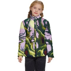 Outdoors Night Full Moon Setting Scene Woods Light Moonlight Nature Wilderness Landscape Kids  Puffer Bubble Jacket Coat by Posterlux