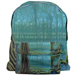 Boat Canoe Swamp Bayou Roots Moss Log Nature Scene Landscape Water Lake Setting Abandoned Rowboat Fi Giant Full Print Backpack by Posterlux
