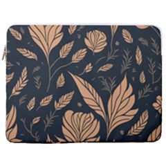 Background Pattern Leaves Texture 17  Vertical Laptop Sleeve Case With Pocket by Maspions