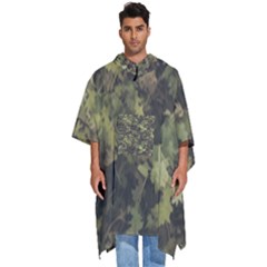 Green Camouflage Military Army Pattern Men s Hooded Rain Ponchos by Maspions