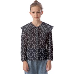 Geometric Pattern Design White Kids  Peter Pan Collar Blouse by Maspions