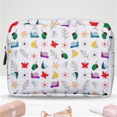 Snails Butterflies Pattern Seamless Make Up Pouch (medium) by Maspions