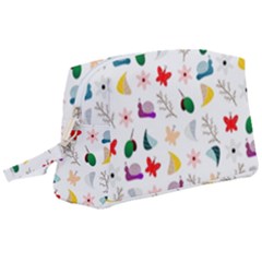 Snails Butterflies Pattern Seamless Wristlet Pouch Bag (large) by Maspions