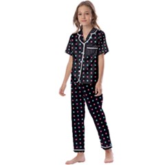 Pattern Dots Dot Seamless Kids  Satin Short Sleeve Pajamas Set by Maspions