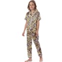 Marble Texture Pattern Seamless Kids  Satin Short Sleeve Pajamas Set View1