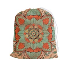 Mandala Floral Decorative Flower Drawstring Pouch (2xl) by Maspions