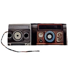 Retro Cameras Old Vintage Antique Technology Wallpaper Retrospective Roll Up Canvas Pencil Holder (s) by Grandong