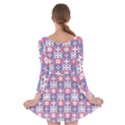 Flower Art Pattern Geometric Long Sleeve Skater Dress View2