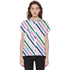 Retro Vintage Stripe Pattern Abstract Short Sleeve Pocket Shirt by Maspions