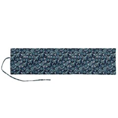 Blue Paisley Roll Up Canvas Pencil Holder (l) by DinkovaArt