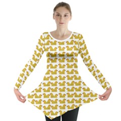 Little Bird Motif Pattern Wb Long Sleeve Tunic  by dflcprintsclothing