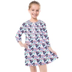 Beautiful Pattern Kids  Quarter Sleeve Shirt Dress by Sparkle