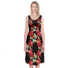 Floral Geometry Midi Sleeveless Dress by Sparkle