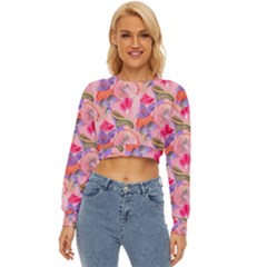 Pink Glowing Flowers Lightweight Long Sleeve Sweatshirt by Sparkle