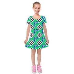 Beauitiful Geometry Kids  Short Sleeve Velvet Dress by Sparkle