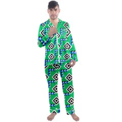 Beauitiful Geometry Men s Long Sleeve Satin Pajamas Set by Sparkle