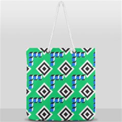 Beauitiful Geometry Full Print Rope Handle Tote (large) by Sparkle