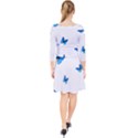 Butterfly-blue-phengaris Quarter Sleeve Front Wrap Dress View2