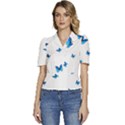 Butterfly-blue-phengaris Puffed Short Sleeve Button Up Jacket View1