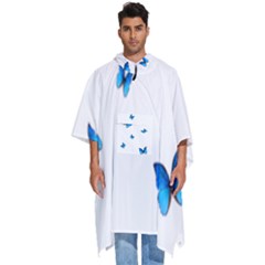 Butterfly-blue-phengaris Men s Hooded Rain Ponchos by saad11