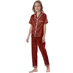 Grid Background Pattern Wallpaper Kids  Satin Short Sleeve Pajamas Set by Maspions