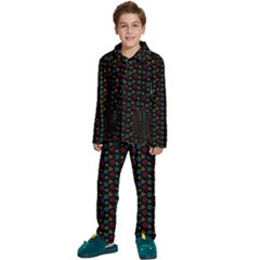 Background Ornamental Pattern Kids  Long Sleeve Velvet Pajamas Set by Maspions