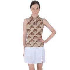 Coffee Beans Pattern Texture Women s Sleeveless Polo T-shirt by Maspions