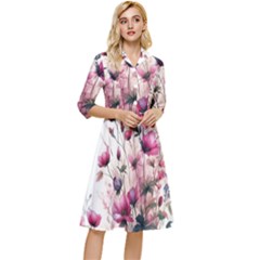 Flora Floral Flower Petal Classy Knee Length Dress by Maspions