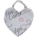 Seamless Pattern Coffee Text Giant Heart Shaped Tote View1