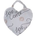 Seamless Pattern Coffee Text Giant Heart Shaped Tote View2