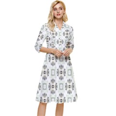 Background Pattern Retro Vintage Classy Knee Length Dress by Maspions