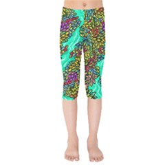 Background Leaves River Nature Kids  Capri Leggings  by Maspions