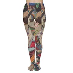 Background Embroidery Pattern Stitches Abstract Tights by Ket1n9