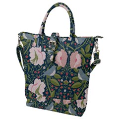 Spring Design With Watercolor Flowers Buckle Top Tote Bag by AlexandrouPrints