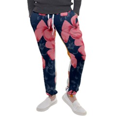 5902244 Pink Blue Illustrated Pattern Flowers Square Pillow Men s Jogger Sweatpants by BlackRoseStore