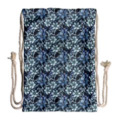 Blue Flowers 001 Drawstring Bag (large) by DinkovaArt