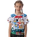 Bluey birthday Kids  Cut Out Flutter Sleeves View1