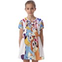 Bluey birthday Kids  Short Sleeve Pinafore Style Dress View1