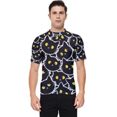 Cat Pattern Pet Drawing Eyes Men s Short Sleeve Rash Guard by Maspions