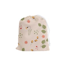 Spring Art Floral Pattern Design Drawstring Pouch (medium) by Maspions