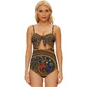 Swirl Vortex Emoji Cyclone Motion Art Knot Front One-Piece Swimsuit View1