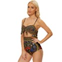 Swirl Vortex Emoji Cyclone Motion Art Knot Front One-Piece Swimsuit View2