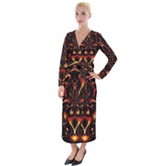 Year Of The Dragon Velvet Maxi Wrap Dress by MRNStudios