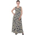 Sketchy abstract artistic print design Empire Waist Velour Maxi Dress View1