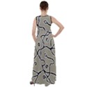 Sketchy abstract artistic print design Empire Waist Velour Maxi Dress View2