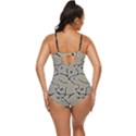 Sketchy abstract artistic print design Retro Full Coverage Swimsuit View4