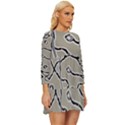 Sketchy abstract artistic print design Long Sleeve Babydoll Dress View3