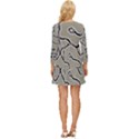 Sketchy abstract artistic print design Long Sleeve Babydoll Dress View4